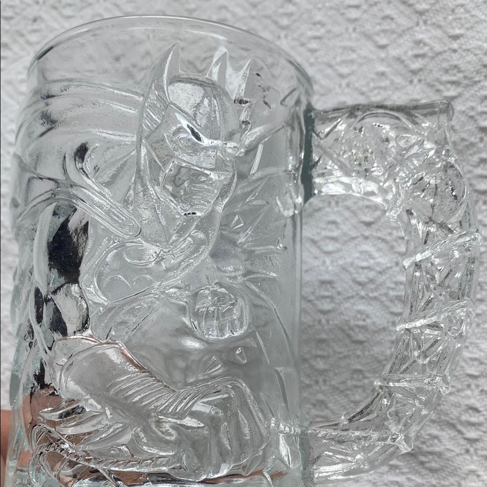 McDonald's Clear Glass Mug with Superhero Design